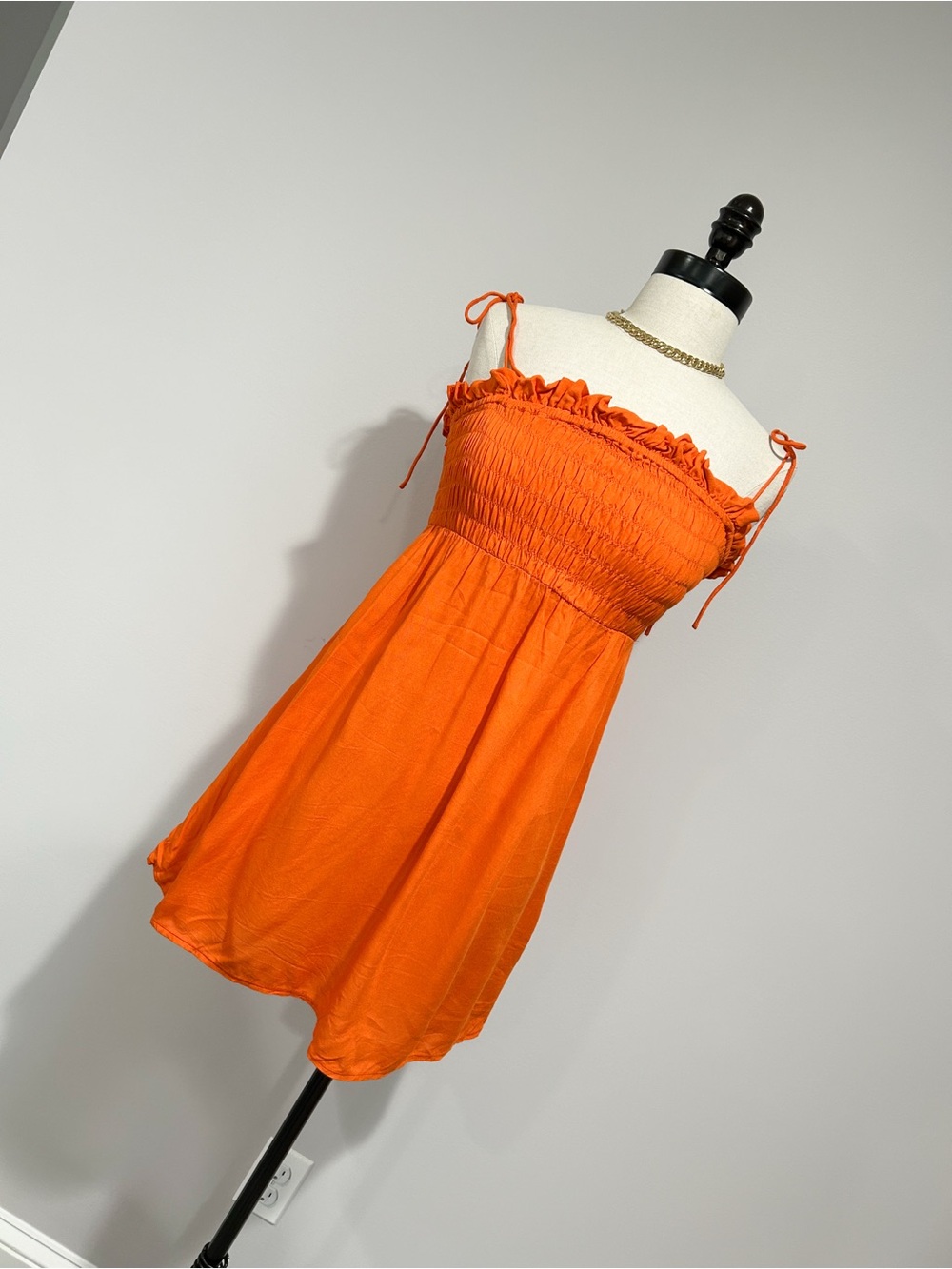 Women’s Orange Smocked Sundress